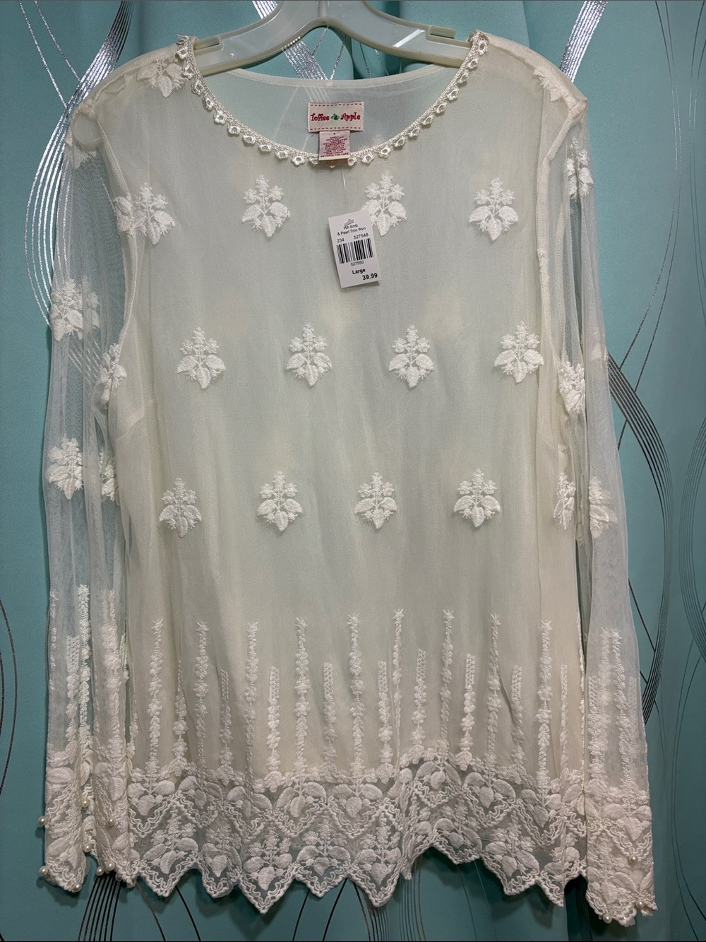White Embroidered Sheer Blouse - Ladies Elegant Top